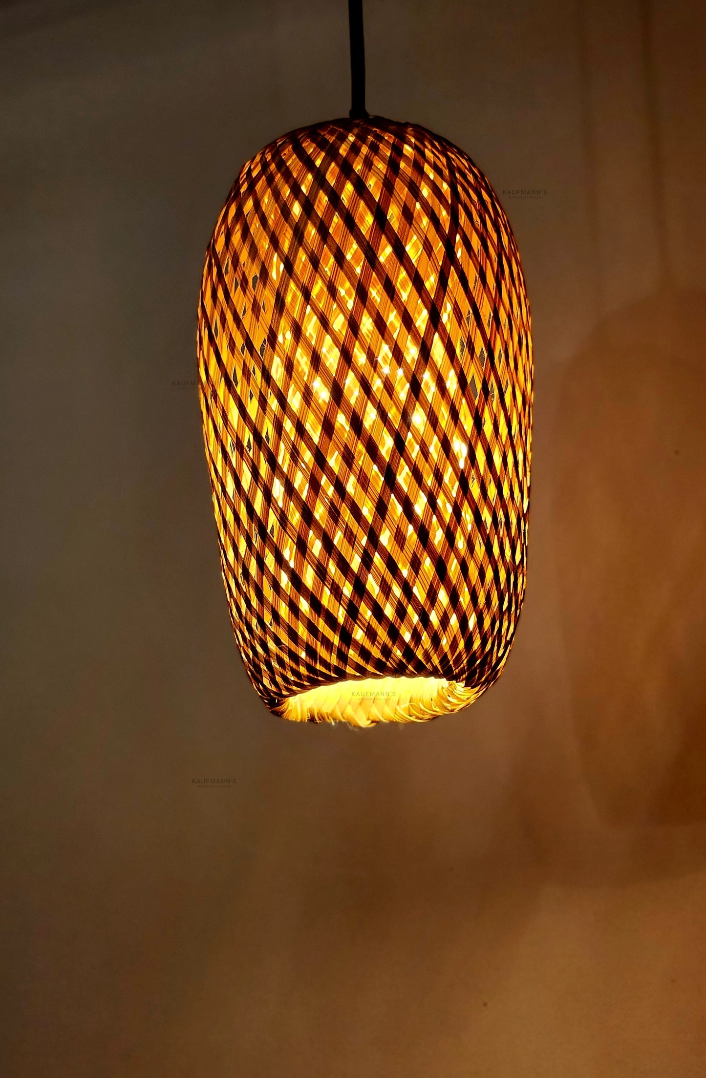Pineapple Bamboo Lampshades with Bulb Holder Set