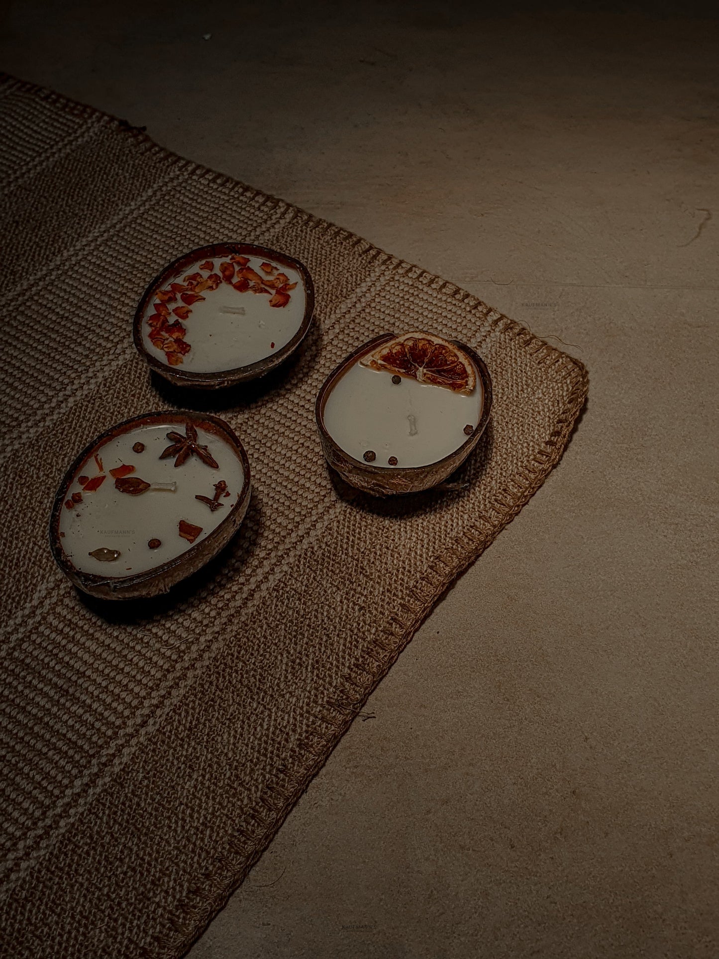 Coconut Shell Scented Candles Combo of 3