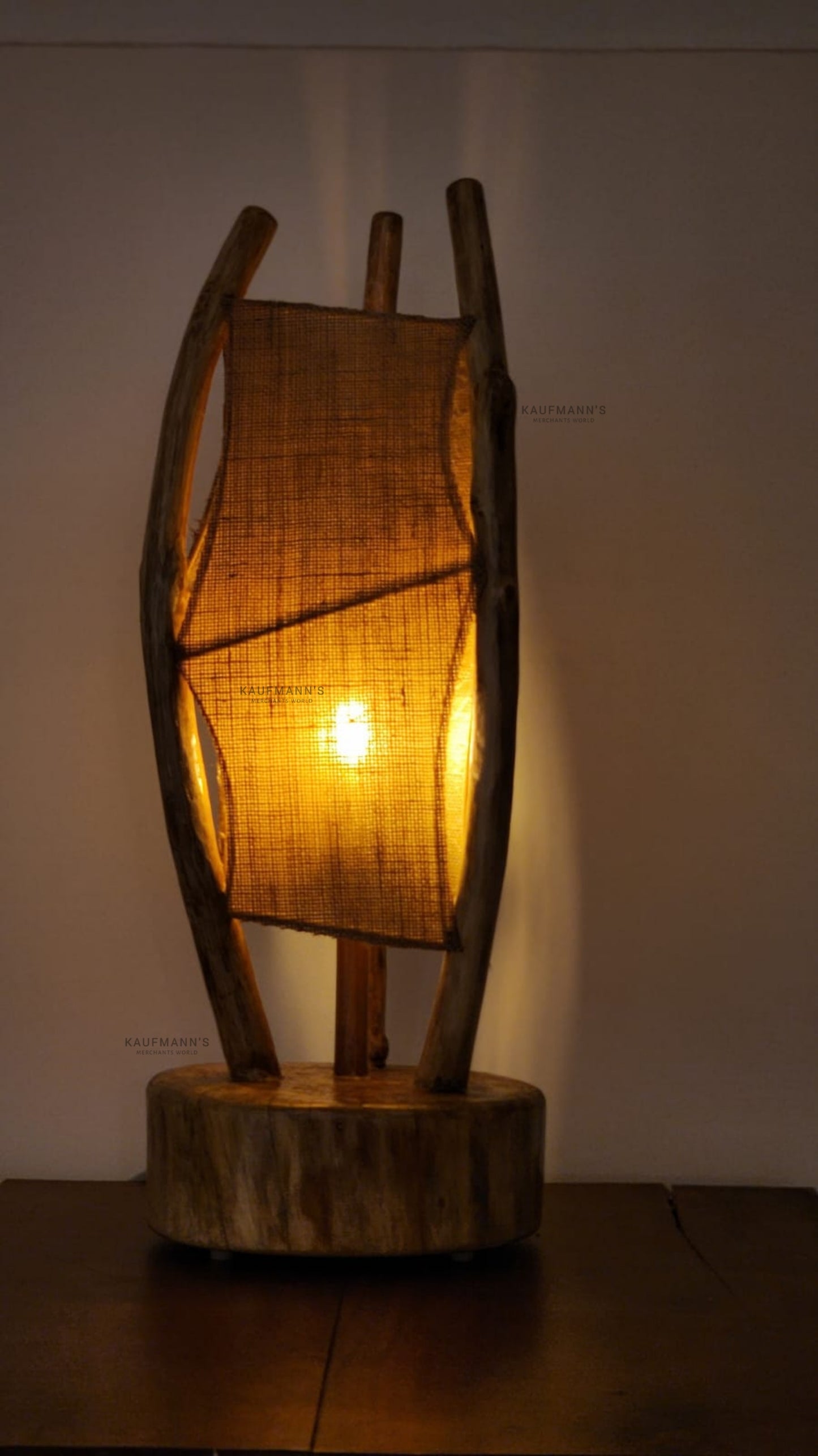 Jute and Wood Lampshade