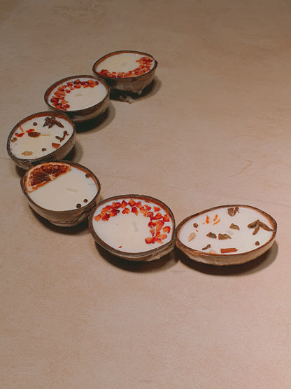 Coconut Shell-Scented Candles - 3 Aromas