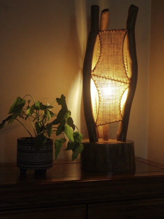 Jute and Wood Lampshade